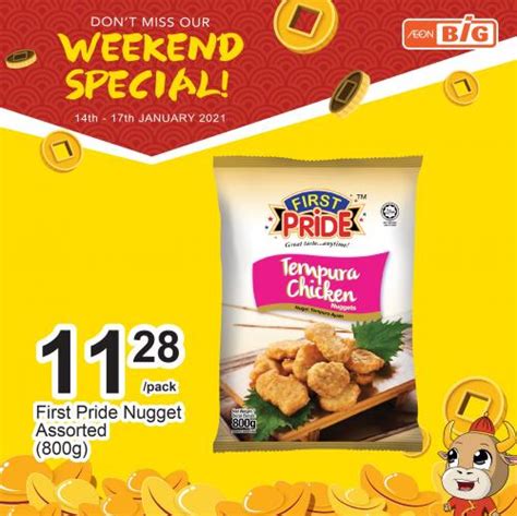 The initial launch of first pride will introduce frozen bites, nuggets and strips made with plants to consumers in malaysia. AEON BiG Weekend Promotion (14 January 2021 - 17 January 2021)