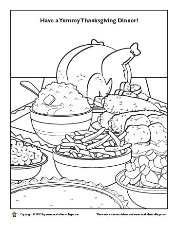 Adult thanksgiving turkey give thanks. Thanksgiving Dinner Coloring Page | Thanksgiving coloring ...