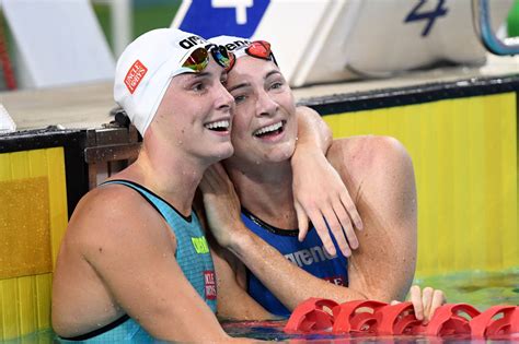 A relieved cate campbell hugs sister bronte in an emotional moment after tonight's 100m freestyle final. Cate and Bronte Campbell, Michael Andrew Hold Singapore ...