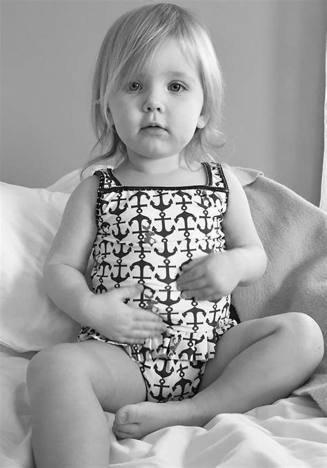 This swimsuit might not have the most colorful designs on our list, but it definitely has a fun and playful design. Infant/toddler girls snaps swim suits: Pepper & Jo ...