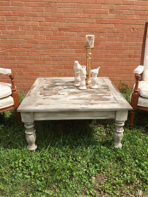 5 out of 5 stars. SOLD - Farmhouse style coffee table, White rustic coffee ...