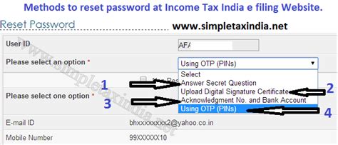 For articles and copyrighted material please. HOW TO RESET PASSWORD AT INCOME TAX INDIA E FILING WEBSITE ...