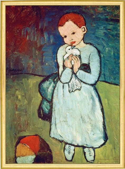 'for all of you inspired and maybe a bit intimidated by picasso, if you wish to paint. Picasso, Pablo "Mädchen mit Taube" (1901) - Kleine Zeitung ...