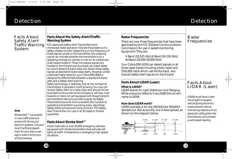 Still, if you want the best you have to be prepared to pay premium fees ….so just how do these things work then? Cobra Electronics ESD9201 Radar Detector User Manual manual