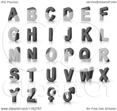 Ein element aus einem alphabet. Clipart of 3d Perforated Metal Capital Alphabet Letters and Gender ...