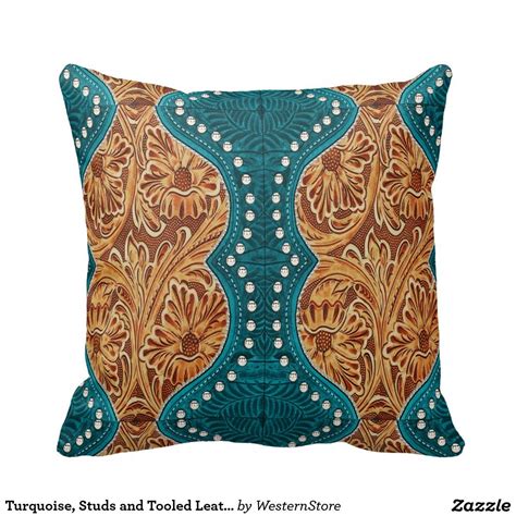 Fine high quality leather from el paso, mexico, santa fe and many other southwestern areas. Turquoise, Studs and Tooled Leather Look Print Throw ...