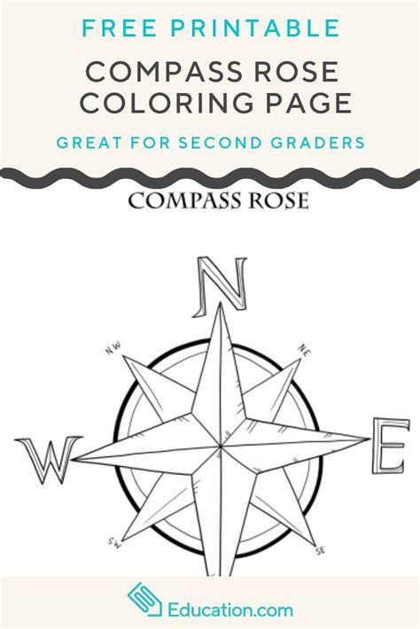 Download and print these compass rose coloring pages for free. Compass Rose Coloring Page | Compass rose, Geography for ...