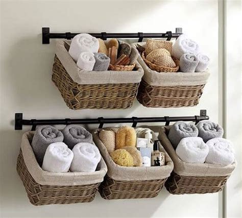 When it comes to bathroom organization, the vanity is most often the workhorse storage solution. 32+ Creative DIY Towel Storage Ideas & Designs For ...