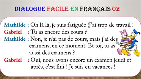Vous y trouverez des cours de français gratuits, des exercices de français gratuits. Dialogue facile en français 2 - YouTube