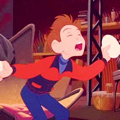 There isn't a mark on his face, and he comes out of the car screaming about something else immediately after. animation The Iron Giant my feels non-disney animated ...