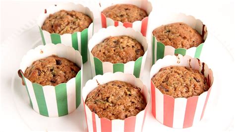 3) in the bowl of a standing mixer with a hand held whisk, mix. Chocolate Chip Zucchini Bread Muffin Recipe - Laura Vitale ...