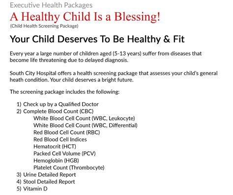 Provided by ihp, a fullerton health payment must be made using mastercard to enjoy the packages. Child Health Screening Package