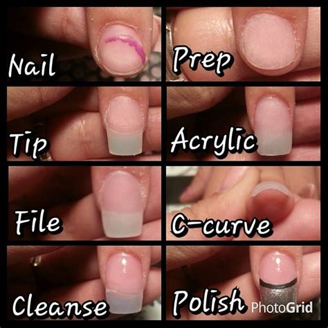Tilt the nail down as you are doing this as it will prevent the acrylic flooding the cuticles. step by step via Glambition_Nails via fb | Diy acrylic nails, Acrylic nail tips, Fake gel nails