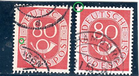 21 × 1 = 21. Druckauffälligkeiten bei Posthorn 20/80 Pf - Bundesrepublik (BRD) ab 1949 - PHILAFORUM.COM ...