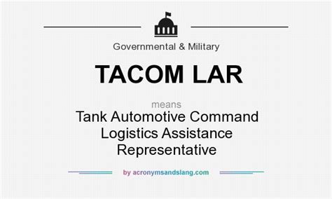 What does TACOM LAR mean? - Definition of TACOM LAR - TACOM LAR stands ...