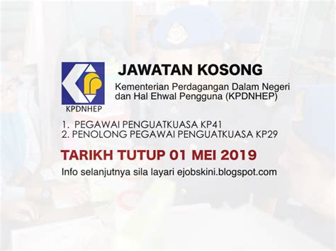 Sijil pelajaran malaysia spm atau kelayakan yang diiktiraf setaraf dengannya oleh kerajaan. Jawatan Kosong KPDNHEP - Tarikh Tutup 01 Mei 2019