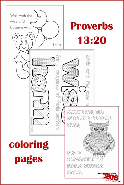 If your kids like to color, these alphabet coloring pages are sure to please! Proverbs 13:20 Coloring Pages | Proverbs 13, Bible lessons ...