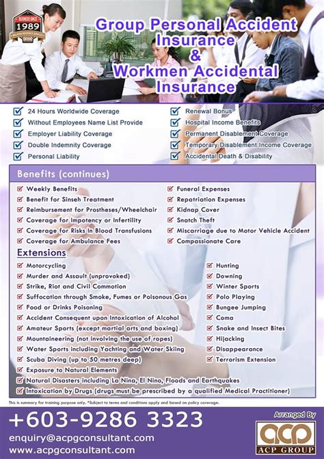 You can also access broad insurance coverage through customised regional or global risk. Malaysia Business Insurance : Group Personal Accident ...