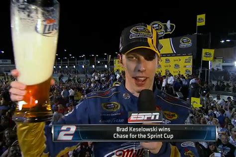 Watchin' nascar drinkin' beerwatchin' nascar drinkin' beer. Brad Keselowski Wins Sprint Cup, Gives Drunken ...