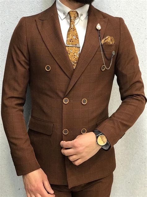 Suit direct sell suits for men from top designers, for business, weddings, race days & more. Kingston Brown Double Breasted Suit - brabion | Double ...