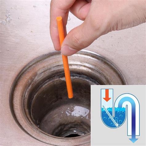 Unclogging bathtub drain using a drain snake: 10cm 12Pcs Stick Sewage Decontamination to Deodorant ...