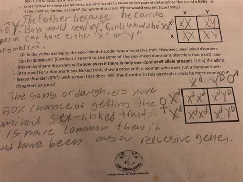 We are two sisters on a mission to demystify science by creating science videos, gifs, and comics. Solved: Two X Chromosornes And Cross Below To Show Sex Inh ...