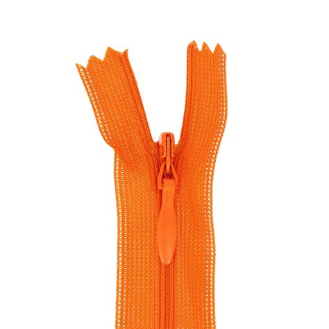 Fermeture à glissière invisible non séparable 40 cm Orange x1 - Perles & Co