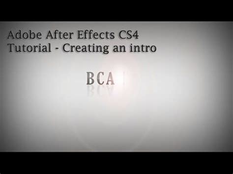 Check it out and brand your youtube channel like a real tv program. Adobe After Effects Tutorial - Creating an intro alongwith ...