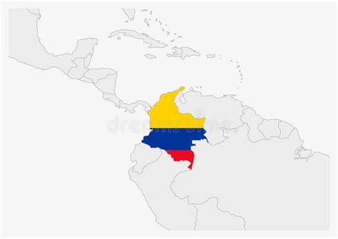 Colombia is located in northwestern south america. Colombia Map And Flag, Vector Map Icon With Highlighted Colombia Stock Vector - Illustration of ...