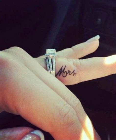 Your wedding ring is a different thing for it could be removed from the finger but if you get his name tattooed on your ring finger then it is surely going to be beautiful thing. Pin by QTpie on TATTS I LIKE | Ring finger tattoos, Ring ...