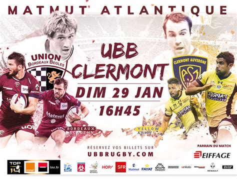 Les bordelais ont passé 30 points au dernier vainqueur du top 14 ! Ouverture billetterie UBB - Clermont en Top 14... et en ...