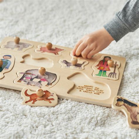 Our wooden name puzzles and personalised jigsaw puzzles really do combine education with good times. Wooden Farm Personalised Childrens Puzzle By Sophia ...