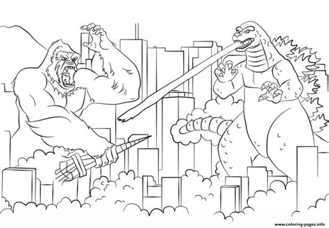 Godzilla va kong teng bo'lmagan jangda birlashishga majbur bo'lganligi uchun insoniyat aybdor. King Kong Vs Godzilla 1962 Movie Coloring Pages Printable