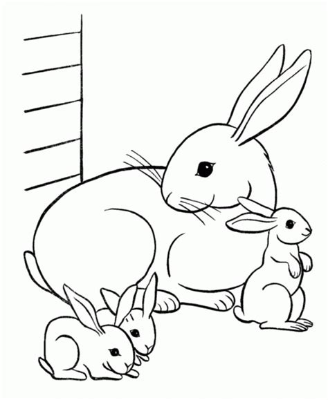 Cute rabbit carries an egg. Free Printable Rabbit Coloring Pages For Kids | Bunny ...