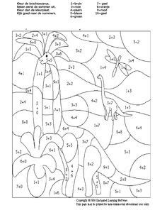 Kleurplaat met rekensommen / werkblad cijfers, cijfers overtrekken met pen of potlood. Kleurplaat Rekensommen