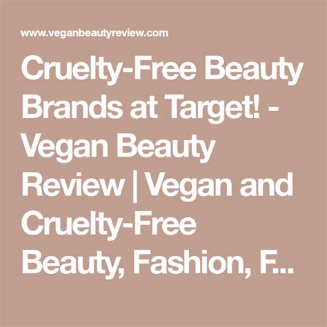 Maybe you would like to learn more about one of these? Cruelty-Free Beauty Brands at Target | Vegan beauty brands ...