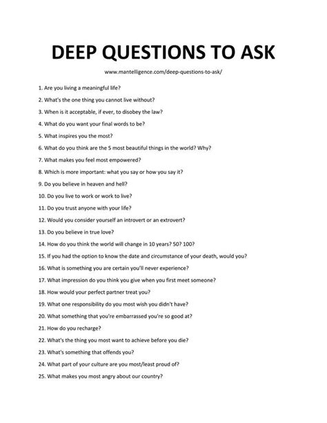 Try some general ones like these or choose a theme and let the conversation roll from there. Home | This or that questions, Deep questions to ask, Fun ...