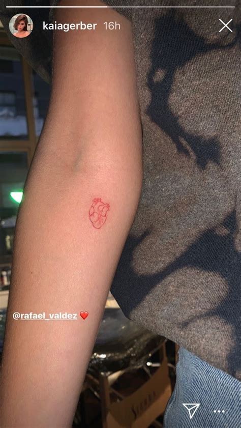 An instagram post shared by tattoo artist rafael. kaia gerber tattoo | Dainty tattoos, Mini tattoos, Red tattoos