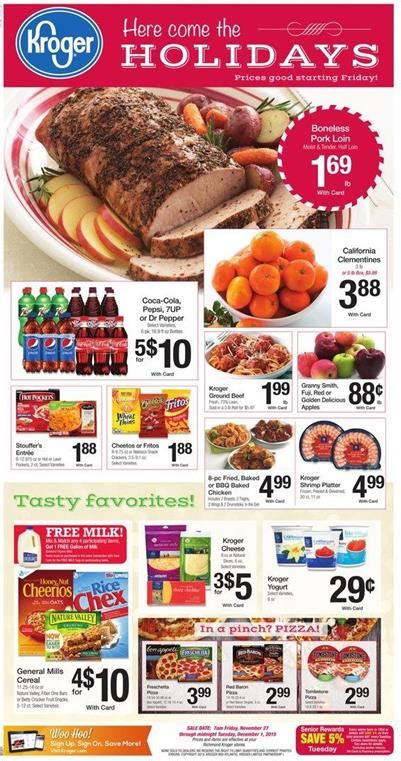 You should be able to score some nice deals and of course bring your coupons. Kroger Ad Favorite Products Holiday Nov 27 2015