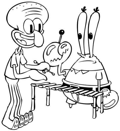 Free coloring book pages you can print and color. Squidward and Mr Krabs Coloring Page - NetArt | Coloring ...