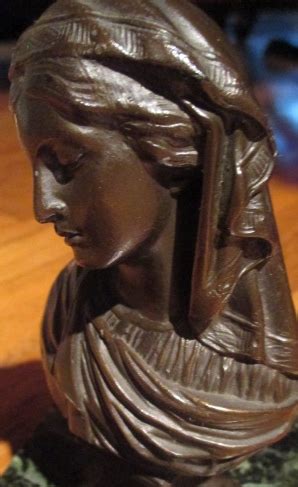 1900, depicting an allegorical figure, represented by a young maiden holding a scroll. French Bronze Bust-Artist-Foundry Mark-Age ID Help ...