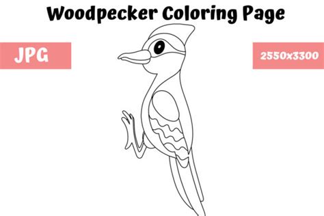 Click the woody woodpecker coloring pages to view printable version or color it online (compatible with ipad and android tablets). Coloring Page for Kids - Woodpecker (Graphic) by ...