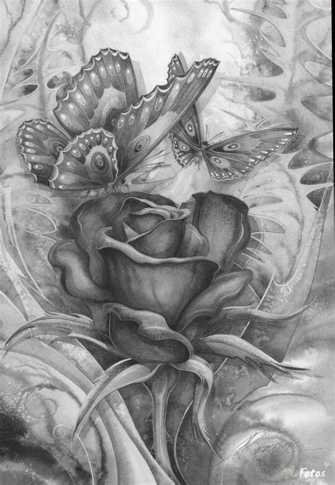 Floers coloring page for persons of ripe years. Rose Butterfly Coloring pages colouring adult detailed ...