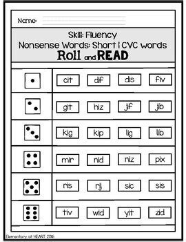 How do we practice the cards we chose to start with? Roll and Read- CVC Nonsense Words by Elementary at HEART | TpT