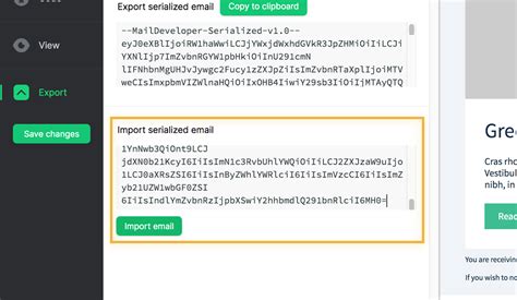 Serialized export/import » MailDeveloper