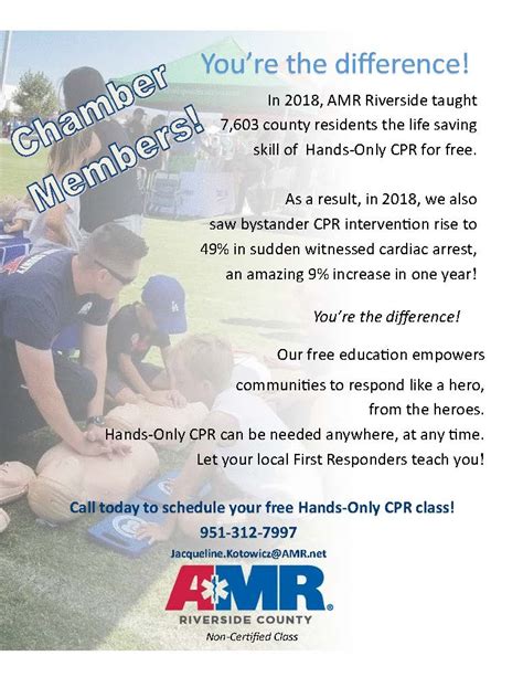 Each cpr class is 100% free and comes with a downloadable cpr certificate (in pdf format) on completion of each course. AMR offers free, mobile Hands-Only CPR class! - Greater ...