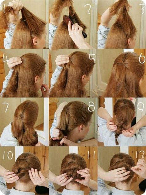 Take your pick from hairstyles with layers or bangs, for any texture, so click and enjoy them all! Cute braided bun | Easy hairstyles for long hair, Hair ...