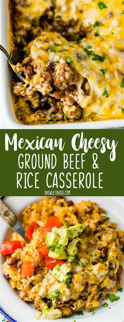 Cheesy Ground Beef and Rice Mexican Casserole | Recipe ...