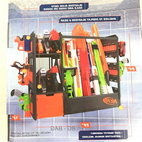 For nerf gun wall rack gold white black red blue beige grey price rose orange purple green yellow cyan bordeaux pink indigo brown silver. Nerf Blaster Rack Toy Storage For N-Strike Gun