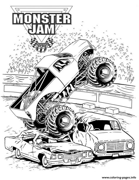 Grave digger monster truck bigfoot. Grave Digger Monster Jam Truck Coloring Pages Printable